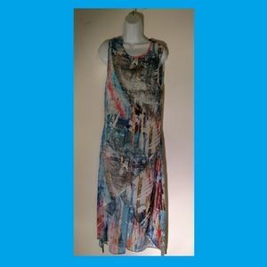 j Tank Tunic High Low Flowy Sz Medium Slit Back